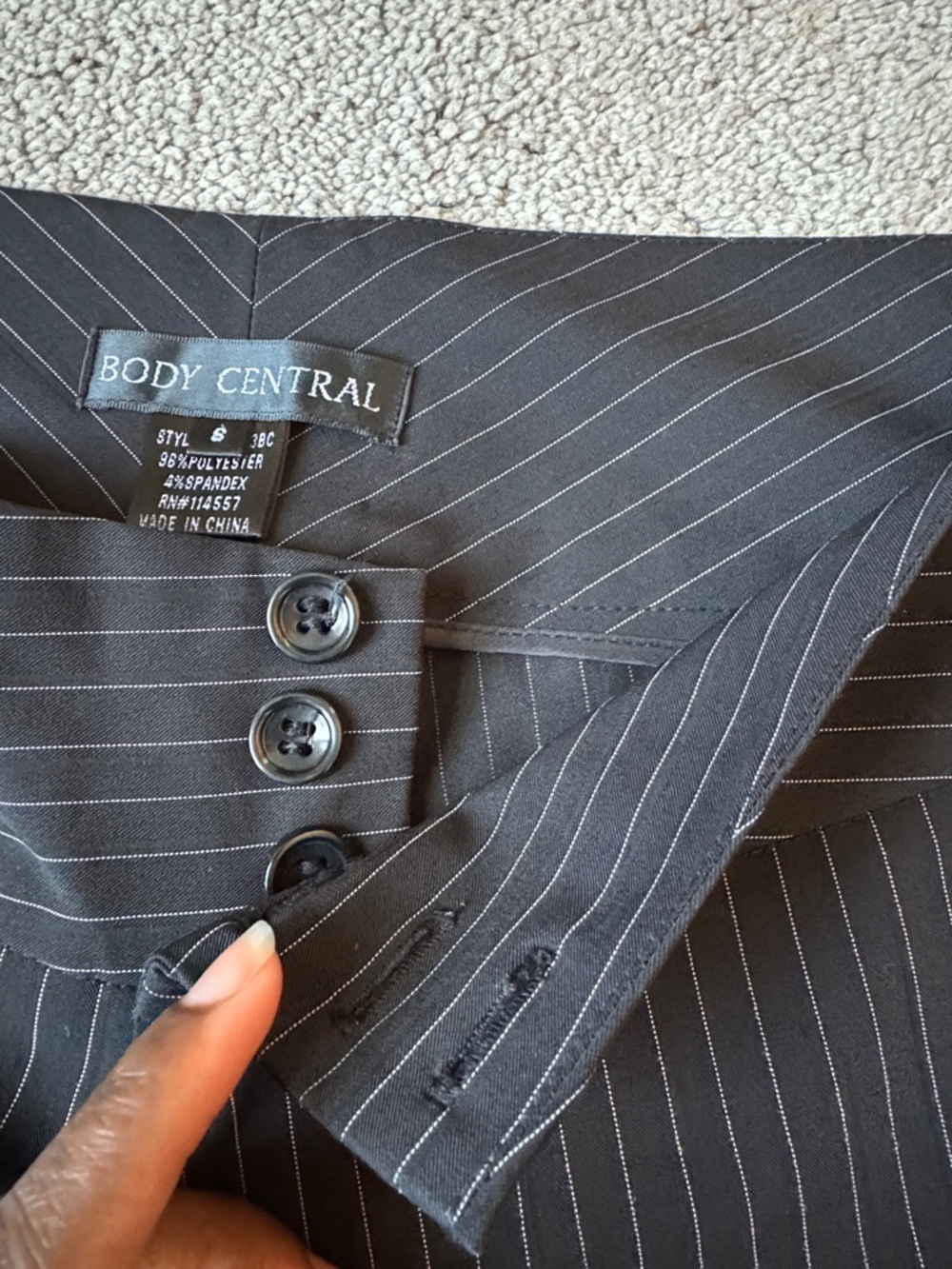 Body Central Pinstripe Blazer Pants Suit Set Black SIZE S Career Chic - Picture 7 of 9